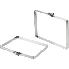 2Pcs 304 Stainless Steel Rectangular Hose Clamp, Adjustable 5.9 x 3.9 Inch Square Worm Gear Duct Pipe Tube Clamps for Ducting Bracket Cable Tray Bridg