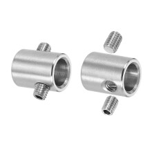 2Pcs Wire Rope Clips, 11mm ID 16mm OD Double Holes Lock Cable Clamps, 304 Stainless Steel Secure Fasteners with M6 Screws for Cable Rigging, Silver