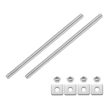 2Pcs Fully Threaded Rod, M10-1.5 Thread Pitch 200mm Length Stainless Steel Right Hand Fully Threaded Studs with Nuts and Washers for Clamps, Hangers a