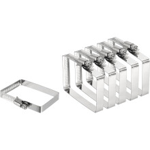 6Pcs 304 Stainless Steel Rectangular Hose Clamp, Adjustable 3 x 2 Inch Square Worm Gear Duct Pipe Tube Clamps for Ducting Bracket Cable Tray Bridge Pr