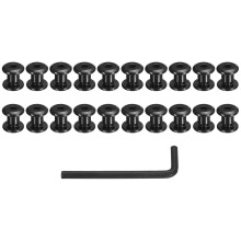 20 Sets Binding Post Screw, M5x6mm Bolts Female 6x8mm Hex Drive Socket Cap Screw Rivets Chicago Screws Furniture Bolts Stainless Steel with Wrench for