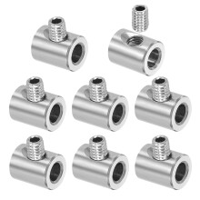 8Pcs Wire Rope Clips, 4mm ID 8mm OD Single Hole Lock Cable Clamps, 304 Stainless Steel Secure Fasteners with M4 Screws for Cable Rigging, Silver