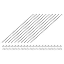 10Pcs Fully Threaded Rod, M3-0.5 Thread Pitch 150mm Length Stainless Steel Right Hand Fully Threaded Studs with Nuts and Washers for Clamps, Hangers a