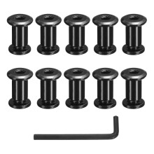 10 Sets Binding Post Screw, M8x13mm Bolts Female 10x18mm Hex Drive Socket Cap Screw Rivets Chicago Screws Furniture Bolts Stainless Steel with Wrench