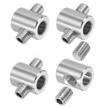 4Pcs Wire Rope Clips, 5mm ID 10mm OD Double Holes Lock Cable Clamps, 304 Stainless Steel Secure Fasteners with M5 Screws for Cable Rigging, Silver
