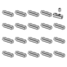 30Pcs Wire Rope Clips, Copper Cable Lock with 2 Hexagon Socket Screws, Cable Clamp Fastener Fit for 1-2mm Wire Rope for Home Life Construction Industr