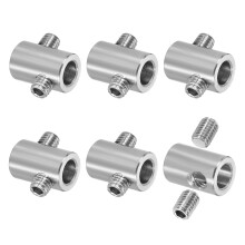 6Pcs Wire Rope Clips, 7mm ID 12mm OD Double Holes Lock Cable Clamps, 304 Stainless Steel Secure Fasteners with M6 Screws for Cable Rigging, Silver