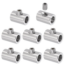 8Pcs Wire Rope Clips, 7mm ID 12mm OD Single Hole Lock Cable Clamps, 304 Stainless Steel Secure Fasteners with M6 Screws for Cable Rigging, Silver