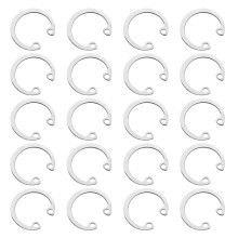 50Pcs 21mm Internal Retaining Ring Circlip, 304 Stainless Steel Internal Circlip Snap Rings C-Clips GB893 for Grooved Shafts Studs, Silver Tone