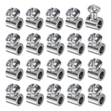 20Pcs Wire Rope Clips, Copper Cable Lock with 1 M4 Cross-Recessed Screw, Cable Clamp Fastener Fit for 1-1.5mm Wire Rope for Home Life Construction Ind