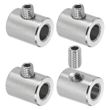 4Pcs Wire Rope Clips, 6mm ID 12mm OD Single Hole Lock Cable Clamps, 304 Stainless Steel Secure Fasteners with M5 Screws for Cable Rigging, Silver