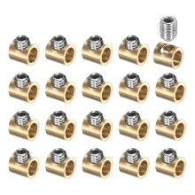 20Pcs Wire Rope Clips, Copper Cable Lock with 1 Hexagon Socket Screw, Cable Clamp Fastener Fit for 1-1.5mm Wire Rope for Home Life Construction Indust