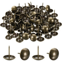 100Pcs Thumb Tacks, 3/4" x7/8" Circle Head Upholstery Push Pins, Decorative Nails for Wood Wall Furniture, Bronze