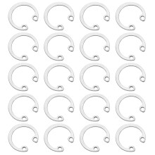 60Pcs 16mm Internal Retaining Ring Circlip, 304 Stainless Steel Internal Circlip Snap Rings C-Clips GB893 for Grooved Shafts Studs, Silver Tone