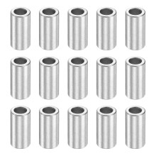 15Pcs Aluminum Spacer 1/2" OD x 5/16" ID x 1" Length Screw Standoff Bushing Plain Finish Unthreaded Round Metal Spacer for Screws Bolts and Rods, Silv