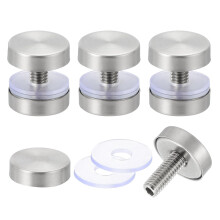 4 Pcs Sign Standoff Screws, 0.8"x0.8" Stainless Steel Standoff Nail Advertising Glass Nail for Acrylic Frame Advertising Board Connect and Fix, Glossy