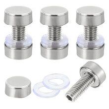 4 Pcs Sign Standoff Screws, 0.5"x0.8" Stainless Steel Standoff Nail Advertising Glass Nail for Acrylic Frame Advertising Board Connect and Fix, Glossy