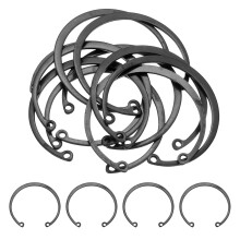 10Pcs 2-5/32" (55mm) Internal Retaining Ring Circlip, 65 Mn Spring Steel Internal Circlip Snap Rings C-Clips for Grooved Shafts Studs, Black