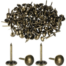 150Pcs Upholstery Tacks, 5/16" x 11/16" Vintage Round Head Furniture Upholstery Nails Decorative Thumb Tacks Pins for Sofa Chair Bed, Bronze