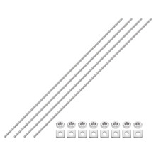 4Pcs Fully Threaded Rod, M4-0.7 Thread Pitch 450mm Length Stainless Steel Right Hand Fully Threaded Studs with Nuts and Washers for Clamps, Hangers an
