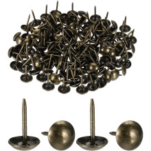 150Pcs Upholstery Tacks, 3/8" x 11/16" Vintage Round Head Furniture Upholstery Nails Decorative Thumb Tacks Pins for Sofa Chair Bed, Bronze