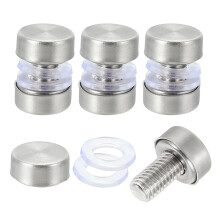 4 Pcs Sign Standoff Screws, 0.5x0.7 in Stainless Steel Standoff Nail Advertising Glass Nail for Acrylic Frame Advertising Board Connect and Fix, Brush