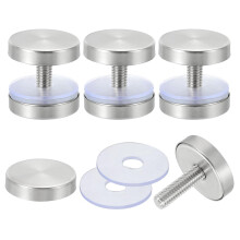 4 Pcs Sign Standoff Screws, 1x1 in Stainless Steel Standoff Nail Advertising Glass Nail for Acrylic Frame Advertising Board Connect and Fix, Brushed S