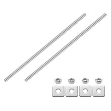 2Pcs Fully Threaded Rod, M10-1.5 Thread Pitch 350mm Length Stainless Steel Right Hand Fully Threaded Studs with Nuts and Washers for Clamps, Hangers a