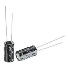 220uF 16V 6x12mm Electrolytic Capacitor, Radial Leads Aluminum Capacitors for TV, VCD, LCD Monitor, Speaker, 50Pcs