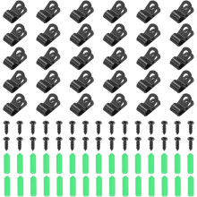 50Pcs 7mm(1/4") Fence Wire Clamps, Agricultural Fencing Mounting Clips R Type Cable Clamps with Screws and Expansion Tubes for Mount Welding Wires to