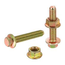 M8 x 40mm Flanged Hex Head Bolts, 10Pcs Zinc-Plated Carbon Steel Flange Hexagon Screws with Nuts, Fully Threaded, for Machinery Industry Home Applianc