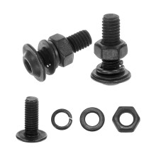 20Pcs M6 x 20mm Flanged Button Head Socket Cap Screws, 304 Stainless Steel Socket Drive Fasteners Bolts with Nuts Flat & Lock Washer, Black