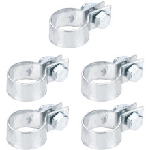 5Pcs Brace Bands Chain Link Fence, Galvanized Steel Tension Bands with Bolts & Nuts for 1-1/16" Chain Link Post, Pipe, Gate, Fences Panels, Silver (1.