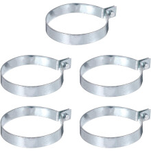 5Pcs Brace Bands Chain Link Fence, Galvanized Steel Tension Bands with Bolts & Nuts for 4-21/64" Chain Link Post, Pipe, Gate, Fences Panels, Silver (5