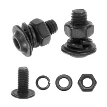 10Pcs M6 x 14mm Flanged Button Head Socket Cap Screws, 304 Stainless Steel Socket Drive Fasteners Bolts with Nuts Flat & Lock Washer, Black