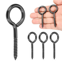4Pcs Screw Hooks Eyes, M5x65mm 304 Stainless Steel Heavy Duty Eye Bolts Screw, Self Tapping Eye Bolts Closed-End Indoor & Outdoor for Hanging Artwork,