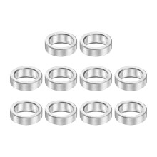 10Pcs Aluminum Spacer 3/8" OD x 1/4" ID x 1/8" Length Screw Standoff Bushing Plain Finish Unthreaded Round Metal Spacer for Screws Bolts and Rods, Sil