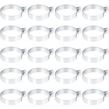 20Pcs Brace Bands Chain Link Fence, Galvanized Steel Tension Bands with Bolts & Nuts for 3-1/2" Chain Link Post, Pipe, Gate, Fences Panels, Silver (4.