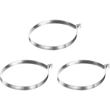 3Pcs Brace Bands Chain Link Fence, Galvanized Steel Tension Bands with Bolts & Nuts for 8-5/8" Chain Link Post, Pipe, Gate, Fences Panels, Silver
