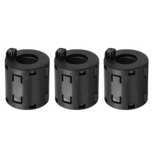 3 Pcs Ferrite Filter Ring Core RFI EMI Noise Suppression Cable Clip ID 16mm 0.63Inch Buckle-Type Cylindrical for Electronic Devices, Industry, Black