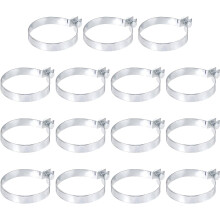 15Pcs Brace Bands Chain Link Fence, Galvanized Steel Tension Bands with Bolts & Nuts for 3-1/2" Chain Link Post, Pipe, Gate, Fences Panels, Silver (4.
