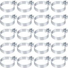 20Pcs Brace Bands Chain Link Fence, Galvanized Steel Tension Bands with Bolts & Nuts for 2-3/8" Chain Link Post, Pipe, Gate, Fences Panels, Silver (3.