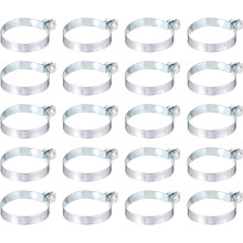 20Pcs Brace Bands Chain Link Fence, Galvanized Steel Tension Bands with Bolts & Nuts for 2-15/16" Chain Link Post, Pipe, Gate, Fences Panels, Silver (