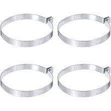 4Pcs Brace Bands Chain Link Fence, Galvanized Steel Tension Bands with Bolts & Nuts for 6-1/2" Chain Link Post, Pipe, Gate, Fences Panels, Silver (8.7
