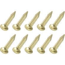 100Pcs Small Hardware Nails, 1.5 x 10mm Brass Round Head Nail Common Finishing Nail for Household Woodworking Picture Hanging DIY Projects, Gold