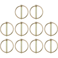 10Pcs 0.18" x 1.5" Tractor Pins Carbon Steel Linch Pin Assortment Kit with Ring for Trailers, Farm Tractors, Trucks, Lawn Mowers, Color Zinc