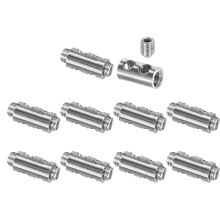 10Pcs Wire Rope Clips, Copper Cable Lock with 2 Hexagon Socket Screws, Cable Clamp Fastener Fit for 1-2mm Wire Rope for Home Life Construction Industr