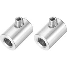 2Pcs Wire Rope Clips, 7mm Hole Double Holes Lock Cable Clamps, 304 Stainless Steel Secure Fasteners with Screws for Cable Rigging, Silver