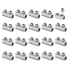 30Pcs Wire Rope Clips, Copper Cable Lock with 2 Hexagon Socket Screws, Cable Clamp Fastener Fit for 1-1.5mm Wire Rope for Home Life Construction Indus