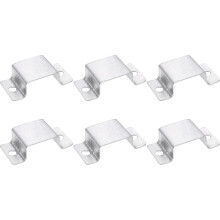 6Pcs 53x27 mm U Shaped Connector Bracket, Square Tube Strap Clamp Galvanized Steel Pipe Clamp Wood Deck Fence Post Tie for Water Pipes Stairs Railing
